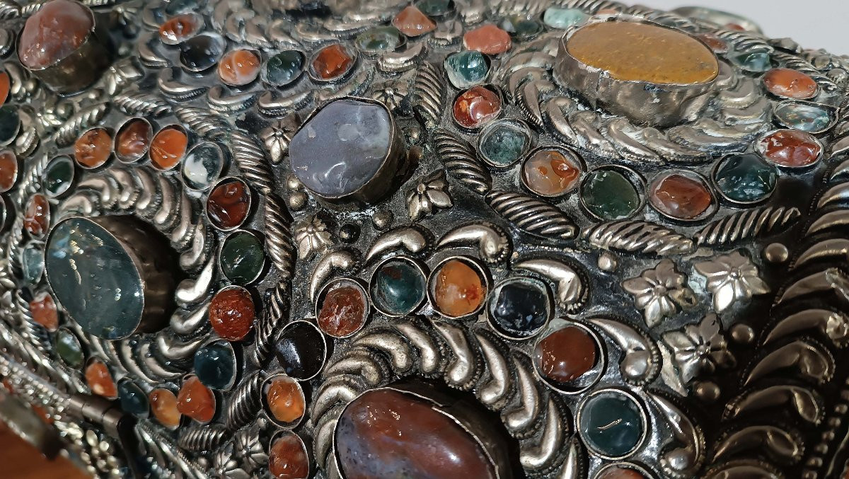 19th Century Jewelry Box With Stones-photo-7