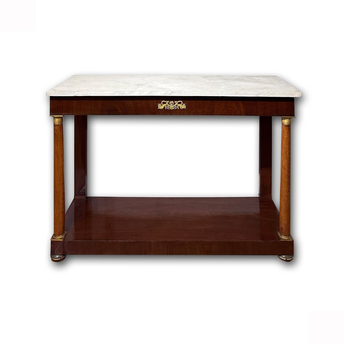 CONSOLE EMPIRE EN ACAJOU ET SAPIN DÉBUT DU 19ème SIÈCLE