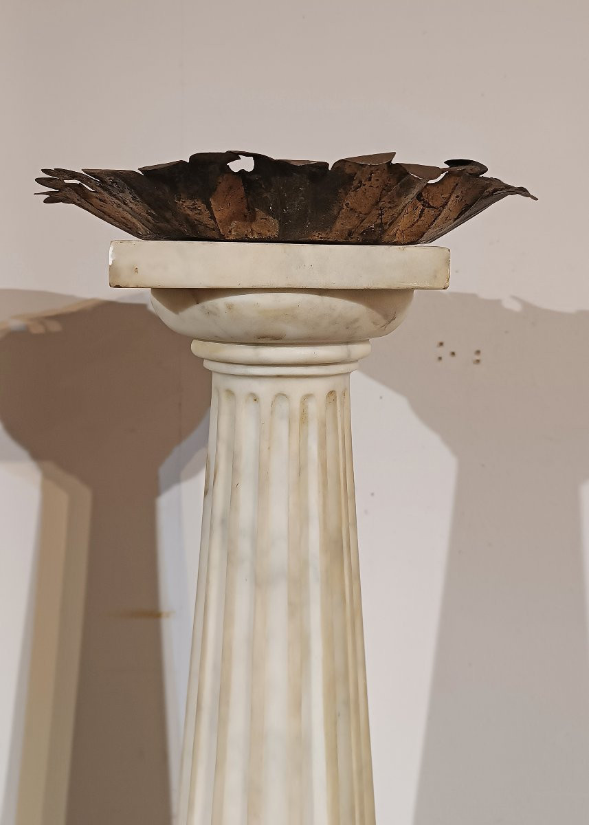 Second Half Of The 18th Century Pair Of Marble Candelabra-photo-1