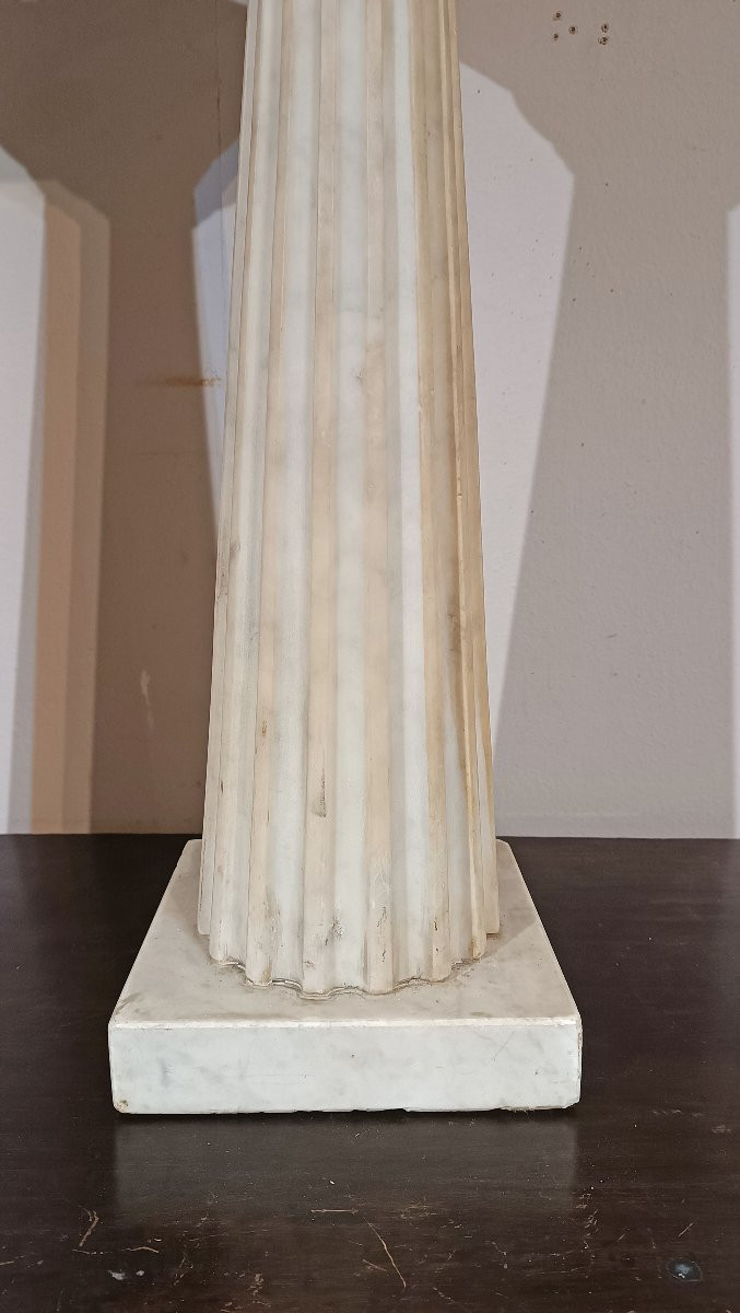 Second Half Of The 18th Century Pair Of Marble Candelabra-photo-3