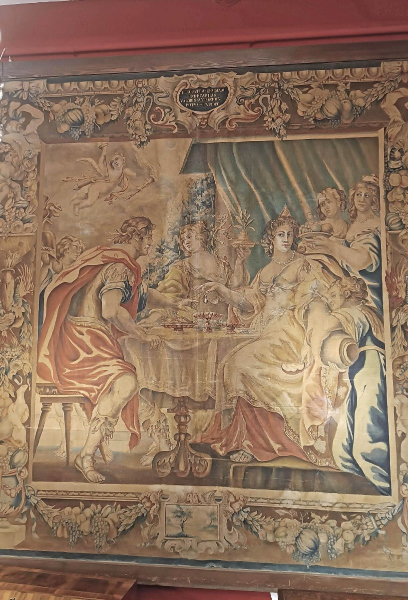 GRAND TABLEAU AVEC ANTOINE ET CLÉOPÂTRE SECONDE MOITIÉ DU 19ème SIÈCLE-photo-2