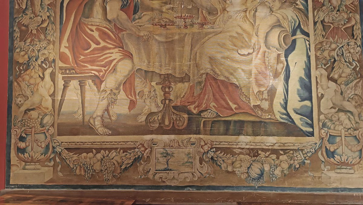 GRAND TABLEAU AVEC ANTOINE ET CLÉOPÂTRE SECONDE MOITIÉ DU 19ème SIÈCLE-photo-3