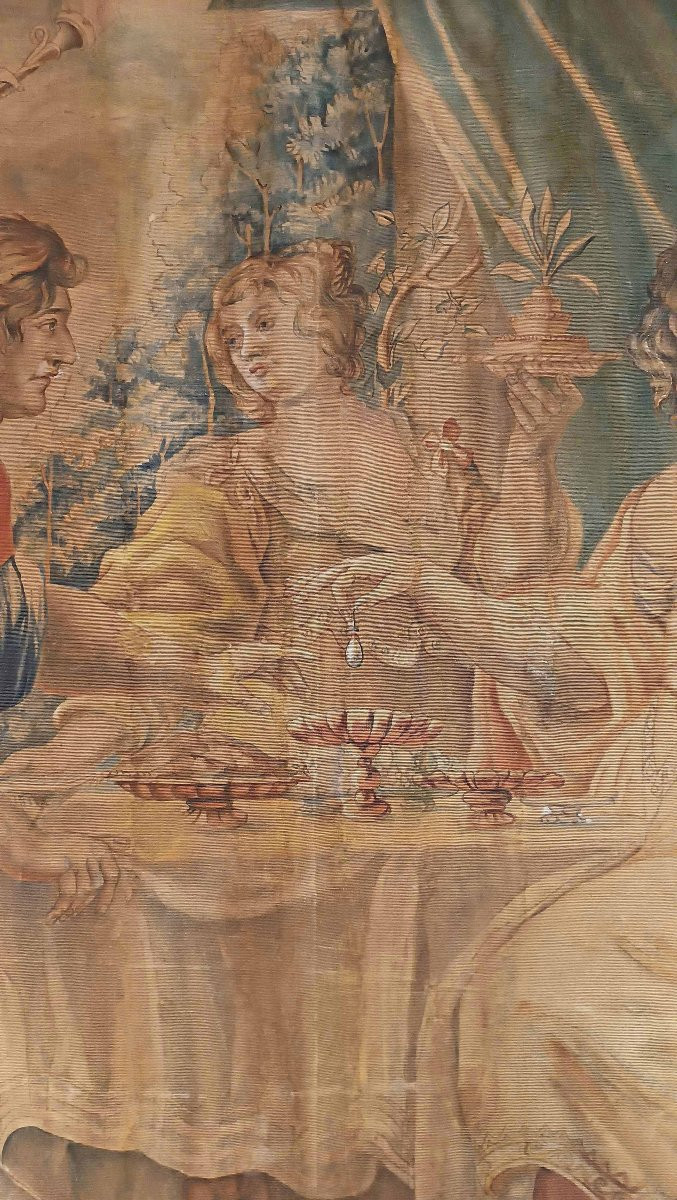 GRAND TABLEAU AVEC ANTOINE ET CLÉOPÂTRE SECONDE MOITIÉ DU 19ème SIÈCLE-photo-2