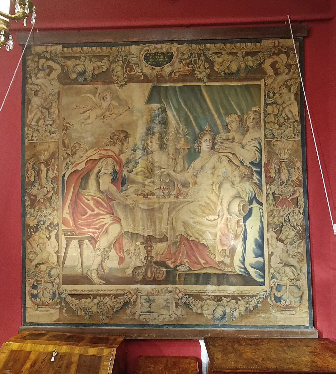 GRAND TABLEAU AVEC ANTOINE ET CLÉOPÂTRE SECONDE MOITIÉ DU 19ème SIÈCLE-photo-7