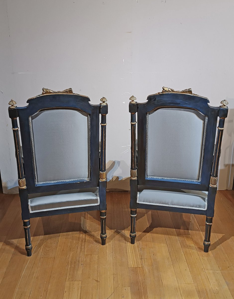 Late 18th Century Pair Of Neoclassical Armchairs -photo-4