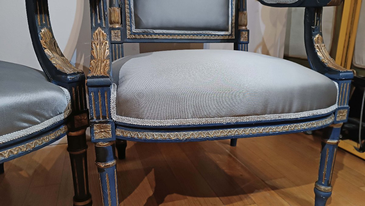 Late 18th Century Pair Of Neoclassical Armchairs -photo-5