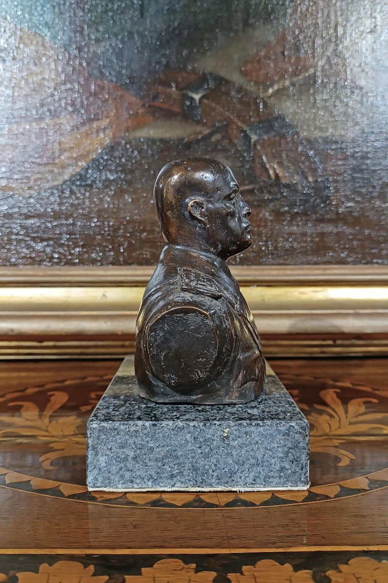 BUSTE EN BRONZE DE BENITO MUSSOLINI ANNÉES 1930-photo-2