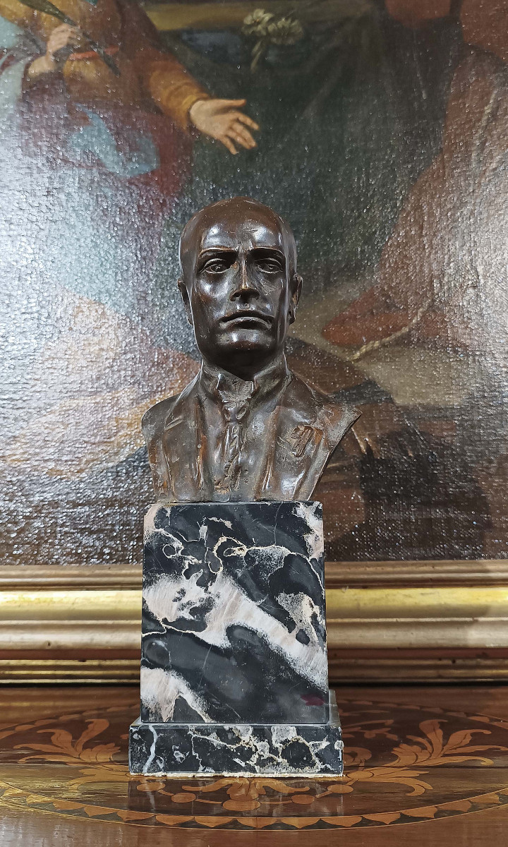 BUSTE EN BRONZE DE BENITO MUSSOLINI ANNÉES 1930-photo-2