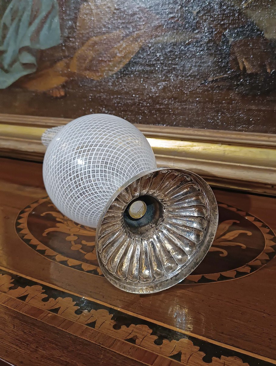 18th Century Venetian Glass And Silver Jug-photo-6