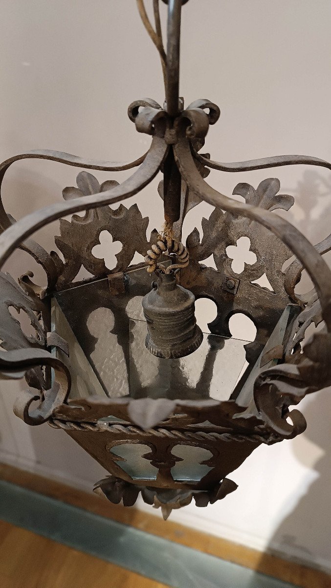 End Of The 19th Century Iron Lantern -photo-6