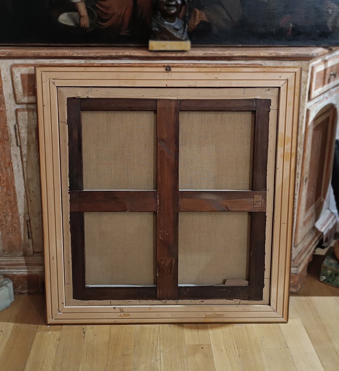 TABLEAU DE PAYSAGE AVEC PERSONNAGES FIN DU 18ème SIÈCLE-photo-6