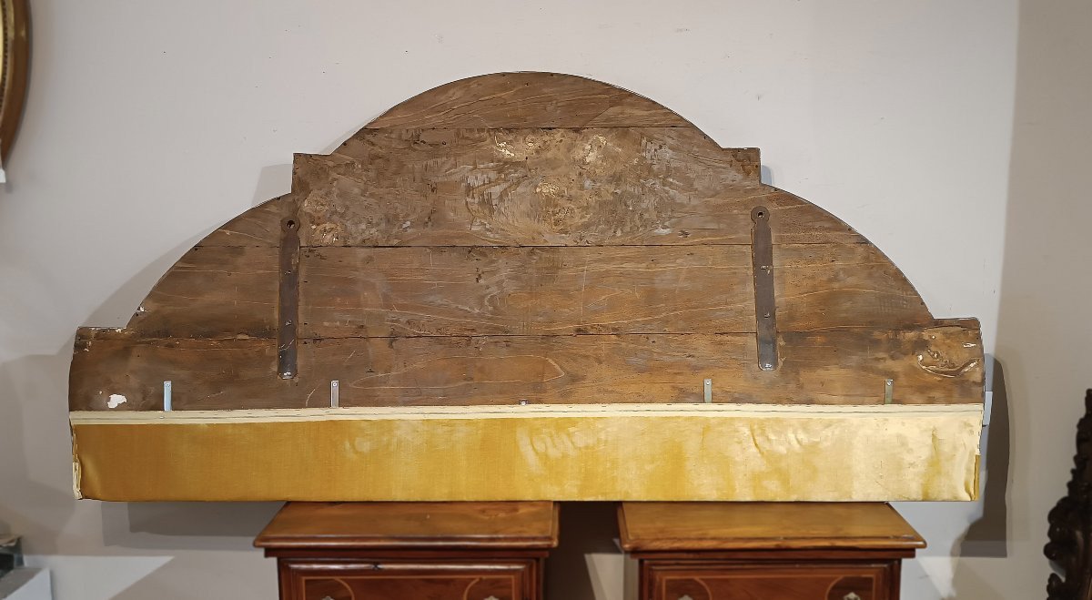 TÊTE DE LIT DOUBLE AVEC BRODERIE MILIEU DU 18ème SIÈCLE-photo-6