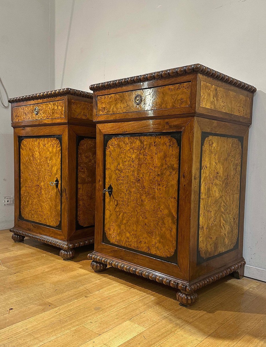 Early 19th Century Pair Of Small Charles X Sideboards-photo-2