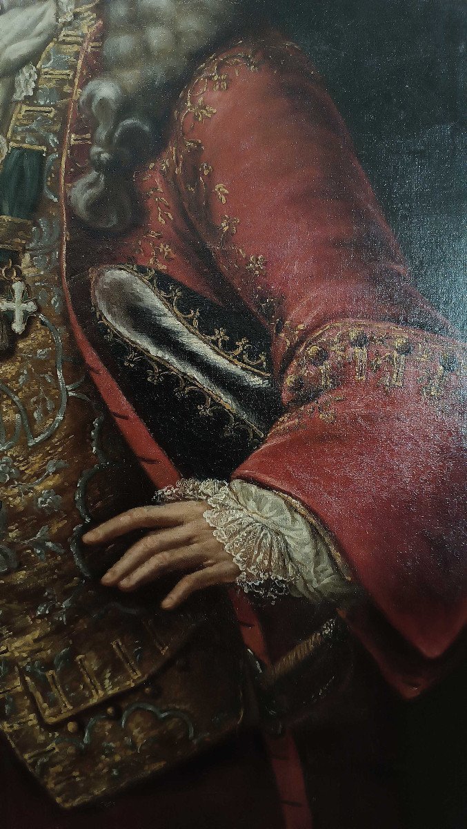 PORTRAIT D'UN GENTILHOMME DÉBUT DU 18ème SIÈCLE-photo-4