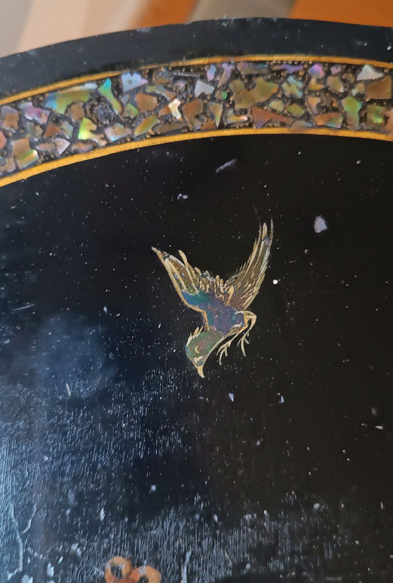 First 19th Century Oriental Style Ebony Table With Inlays-photo-8