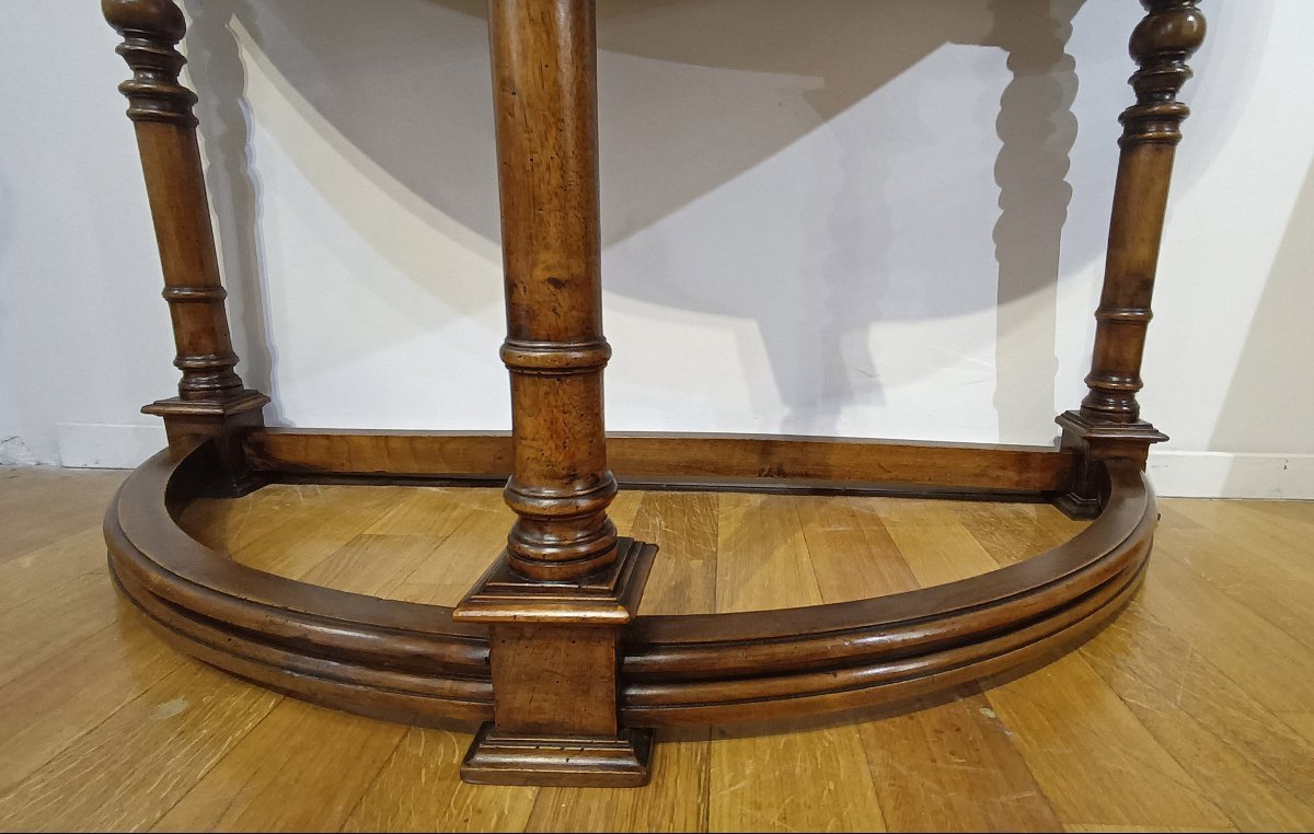 CONSOLE DEMI-LUNE EN NOYER DE LA FIN DU 17ème SIÈCLE-photo-3