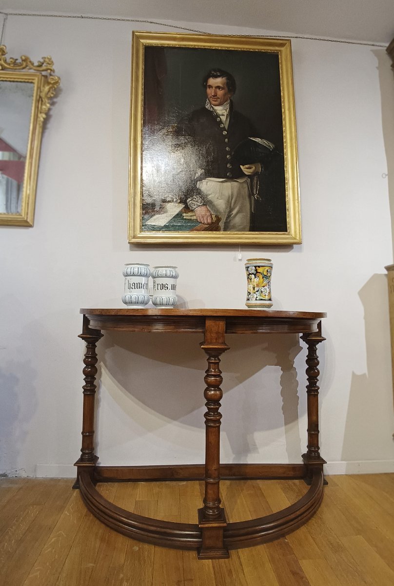 CONSOLE DEMI-LUNE EN NOYER DE LA FIN DU 17ème SIÈCLE-photo-6