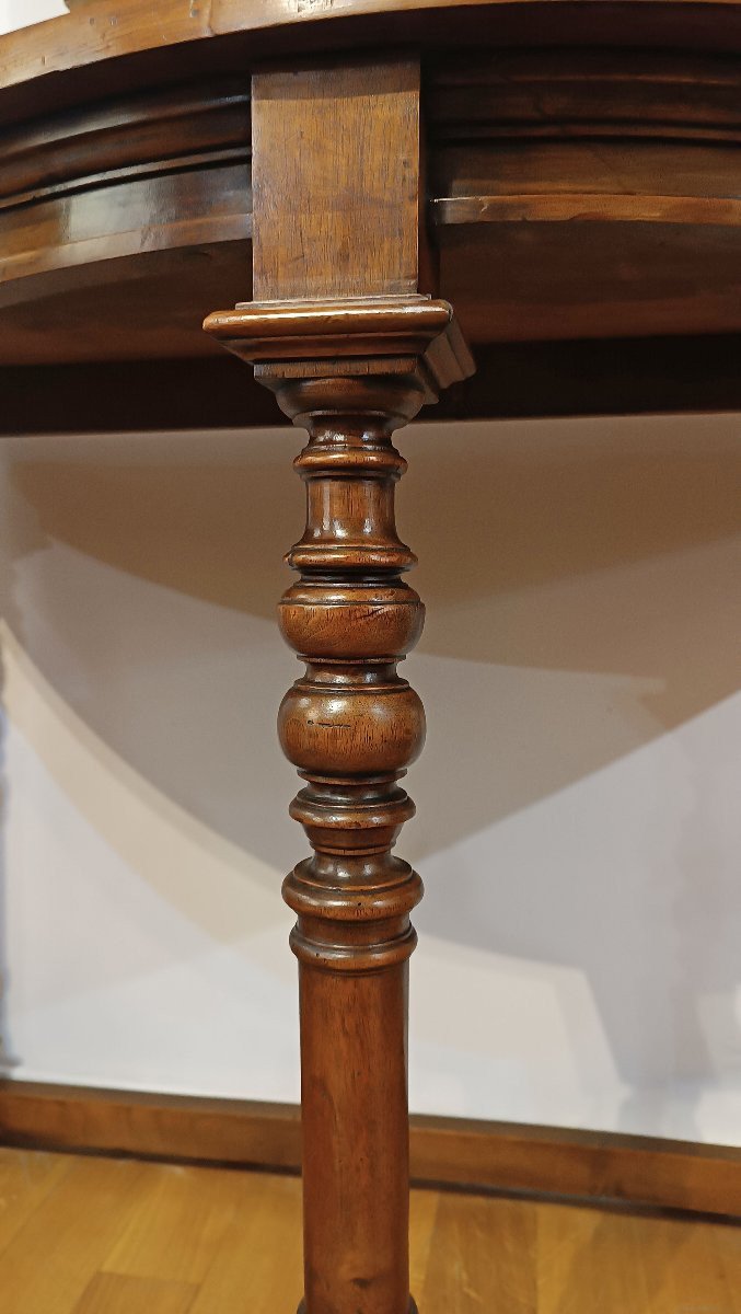 CONSOLE DEMI-LUNE EN NOYER DE LA FIN DU 17ème SIÈCLE-photo-7