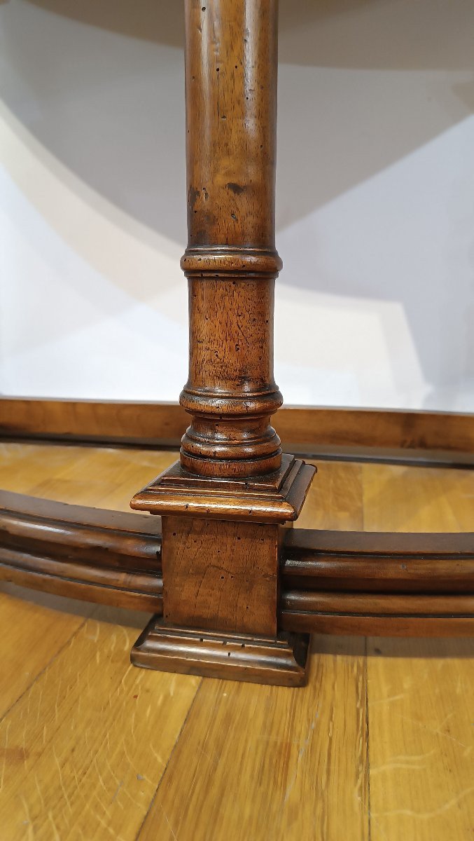 CONSOLE DEMI-LUNE EN NOYER DE LA FIN DU 17ème SIÈCLE-photo-8