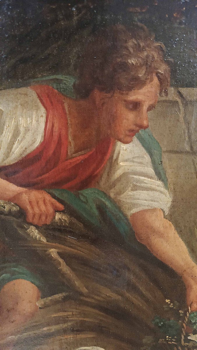 Early 19th Century Painting With Gallant Scene -photo-4