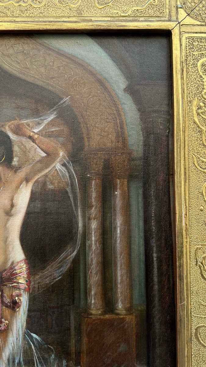 TABLEAU AVEC ODALISQUE SECONDE MOITIÉ DU 19ème SIÈCLE-photo-4