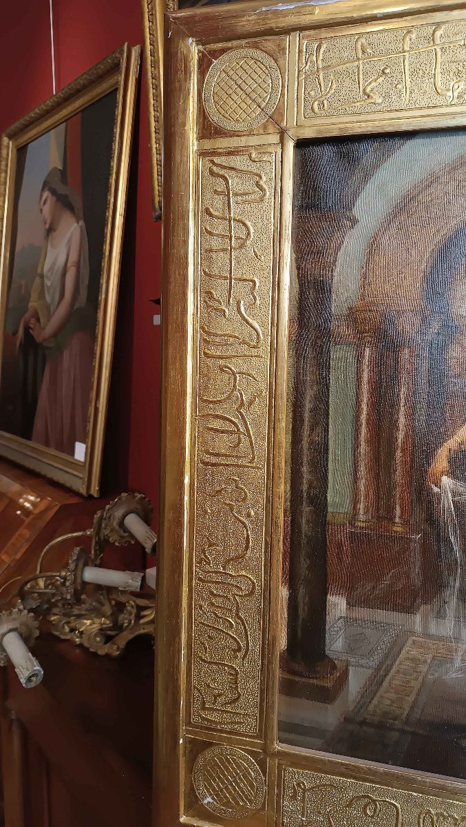 TABLEAU AVEC ODALISQUE SECONDE MOITIÉ DU 19ème SIÈCLE-photo-5