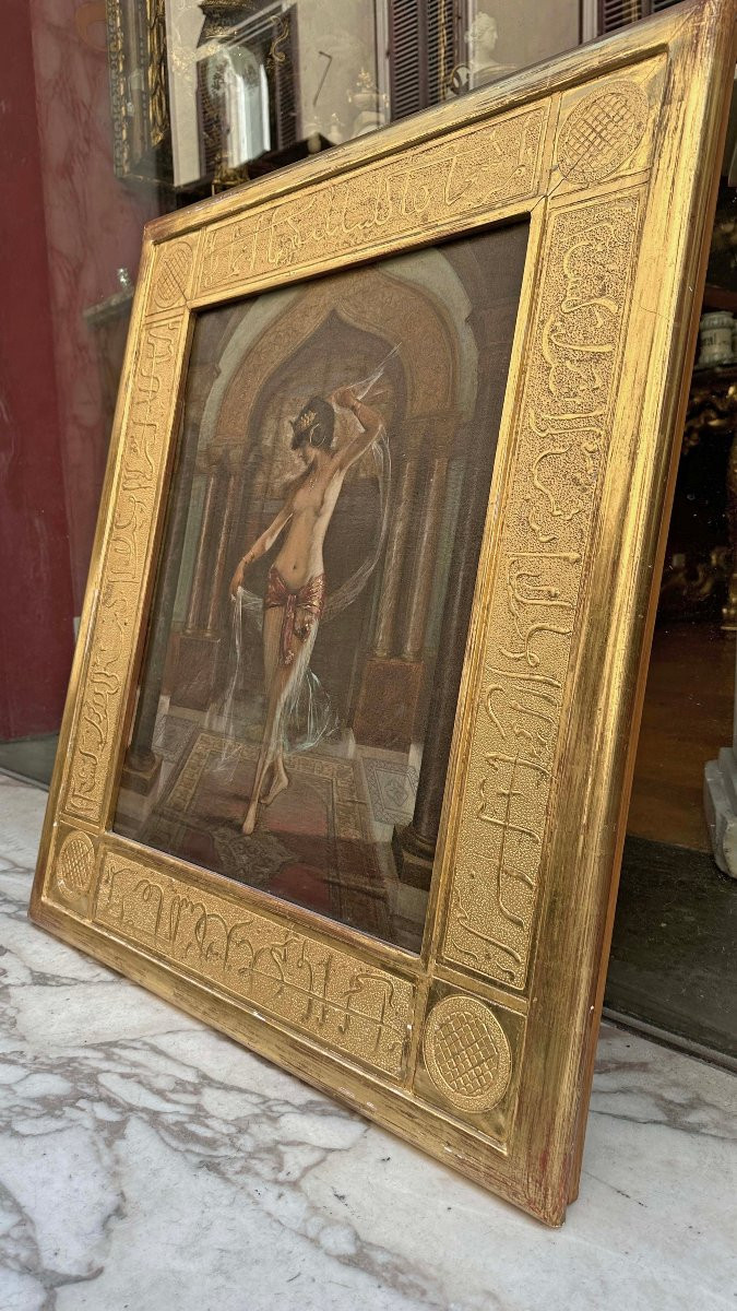 TABLEAU AVEC ODALISQUE SECONDE MOITIÉ DU 19ème SIÈCLE-photo-7