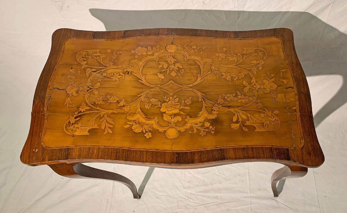 TABLE EN MARQUETE NAPOLÉON III MILIEU 19ème SIÈCLE-photo-2