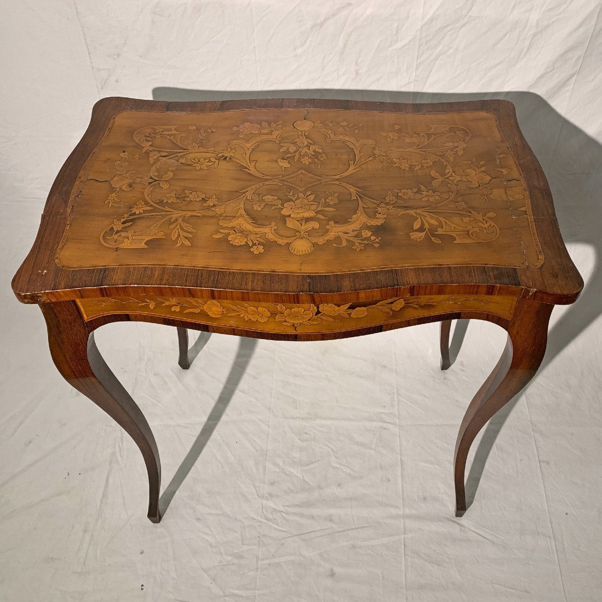 TABLE EN MARQUETE NAPOLÉON III MILIEU 19ème SIÈCLE-photo-3