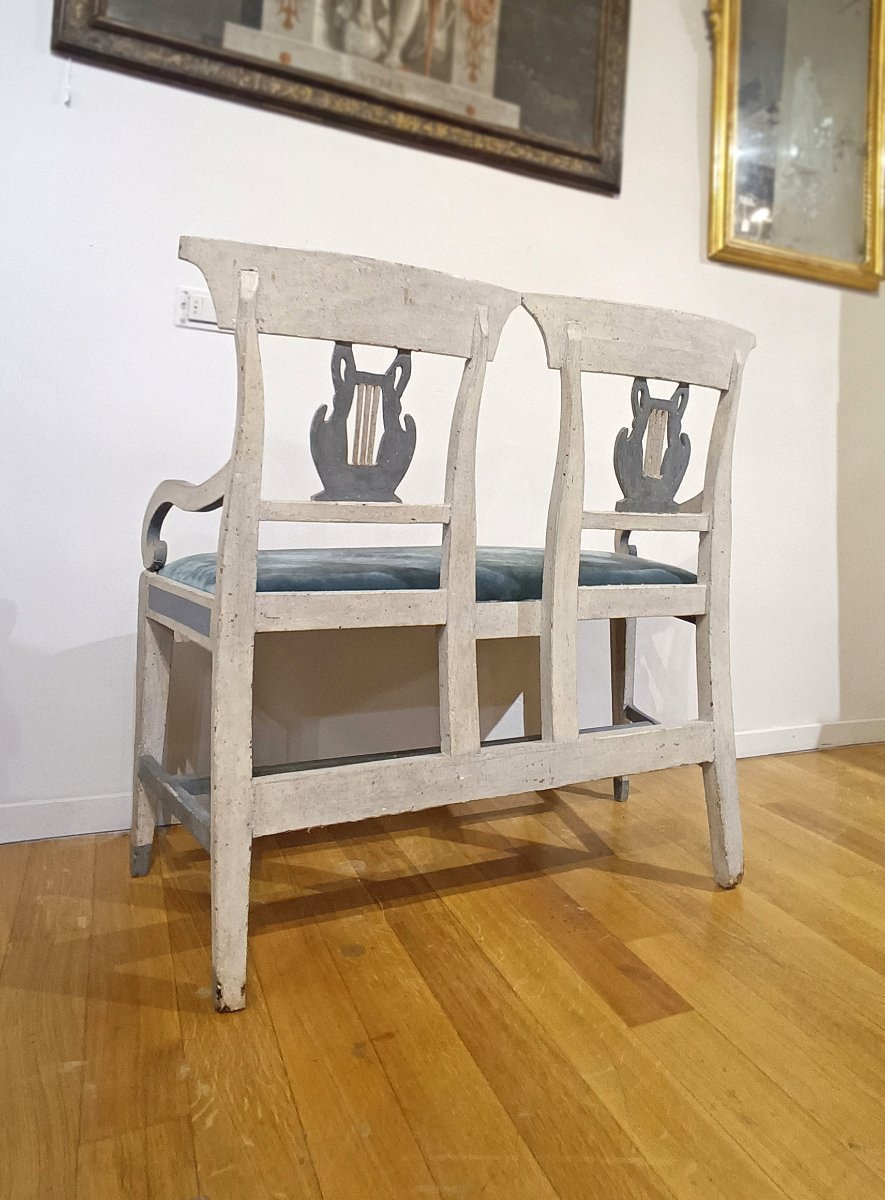 PETIT CANAPÉ PEINT SECONDE MOITIÉ DU 18ème SIÈCLE-photo-4