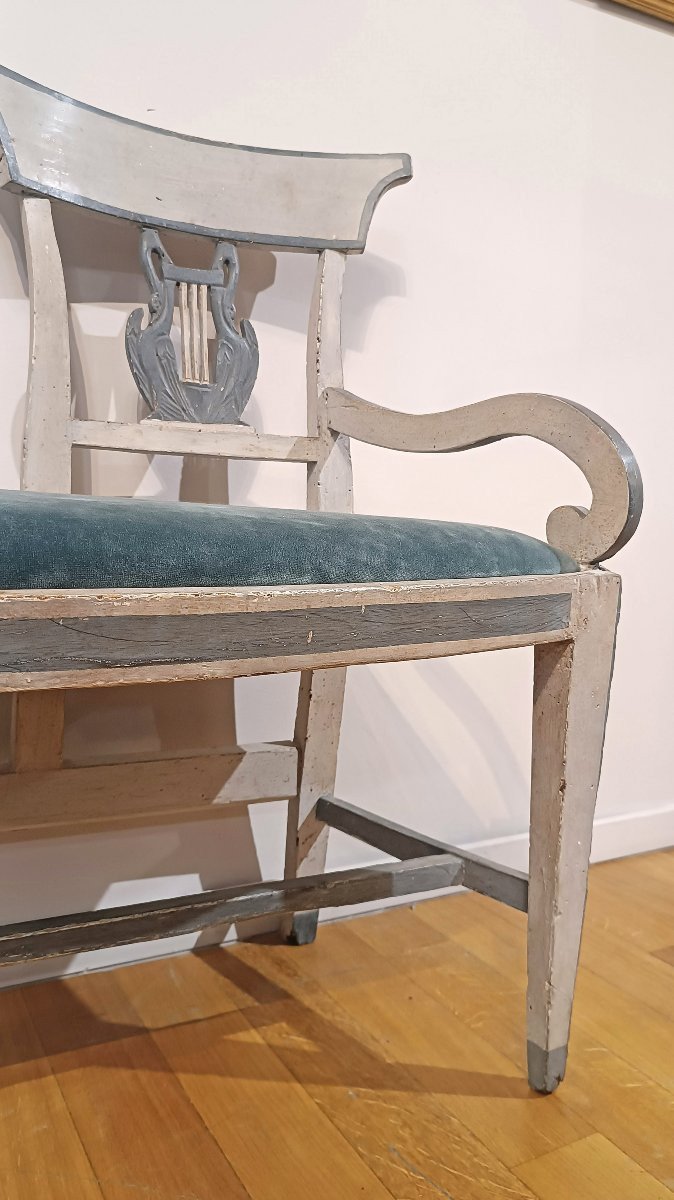 PETIT CANAPÉ PEINT SECONDE MOITIÉ DU 18ème SIÈCLE-photo-3