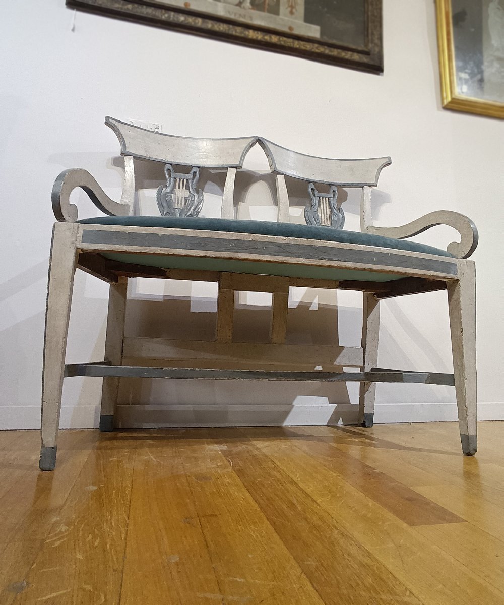 PETIT CANAPÉ PEINT SECONDE MOITIÉ DU 18ème SIÈCLE-photo-5