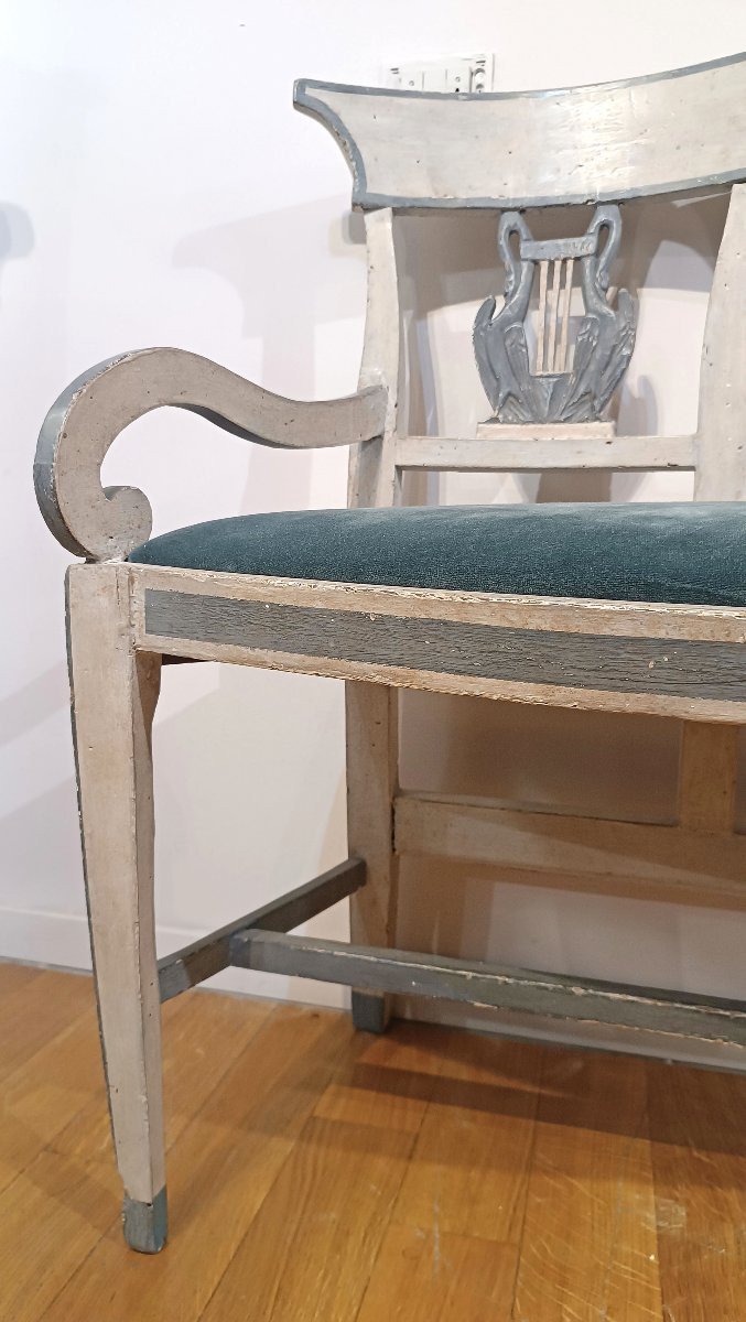 PETIT CANAPÉ PEINT SECONDE MOITIÉ DU 18ème SIÈCLE-photo-7