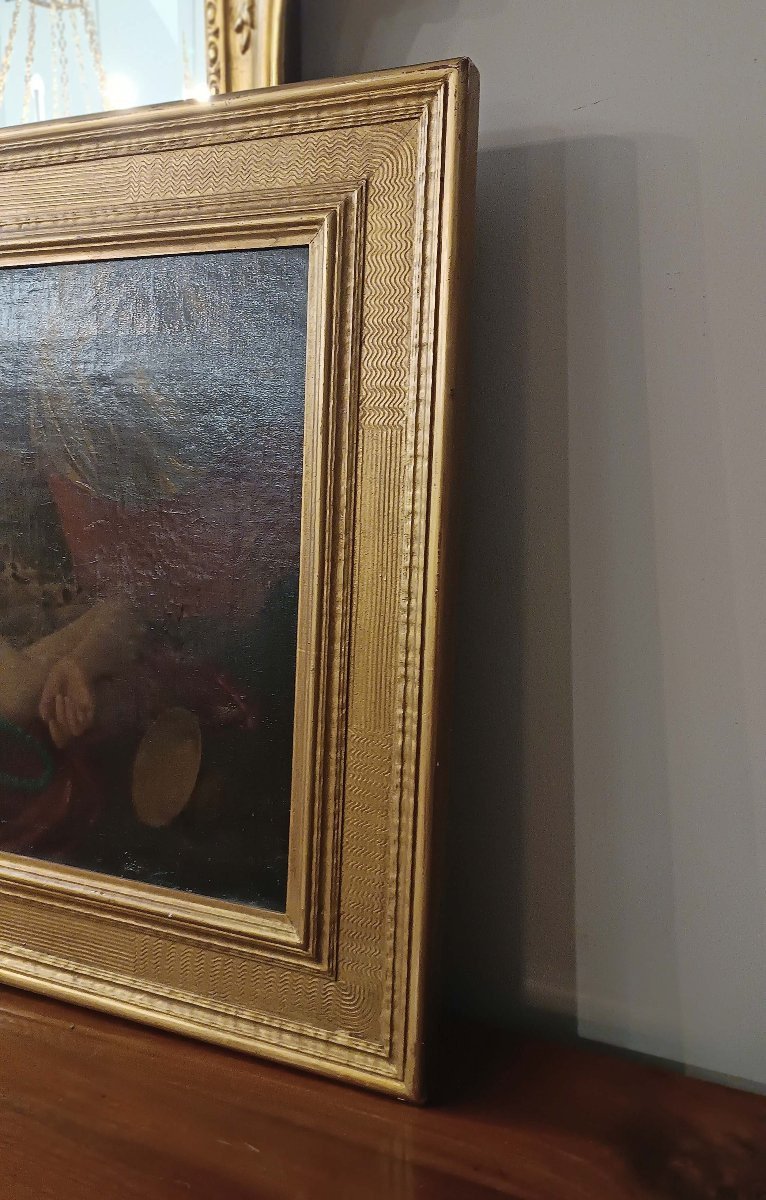 TABLEAU AVEC UNE SCÈNE DE BACCHANALE SECONDE MOITIÉ DU 18ème SIÈCLE-photo-5