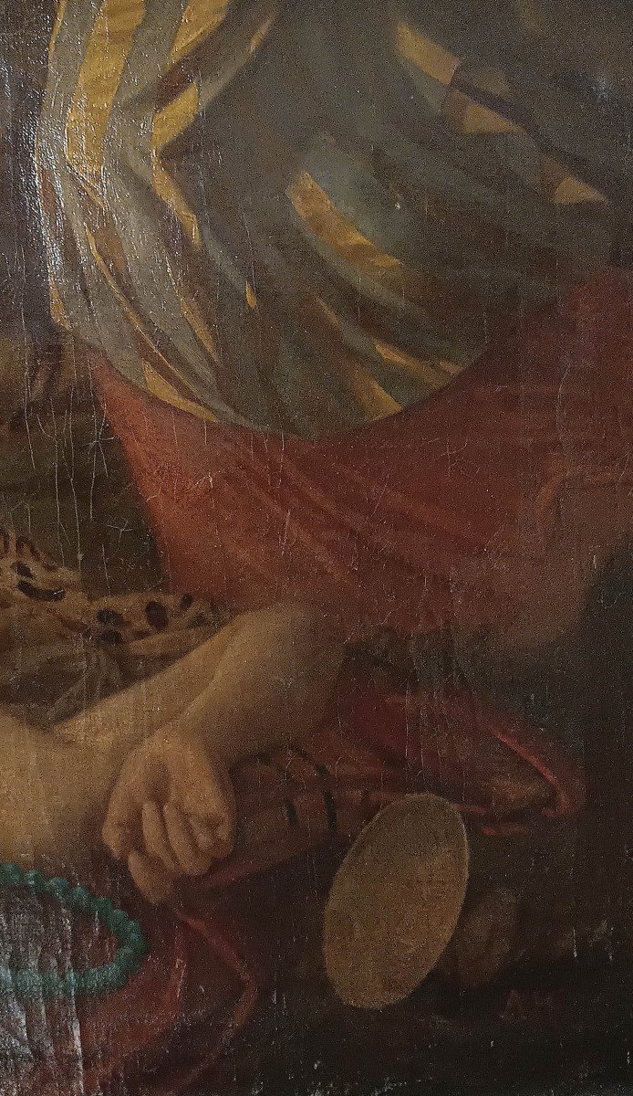 TABLEAU AVEC UNE SCÈNE DE BACCHANALE SECONDE MOITIÉ DU 18ème SIÈCLE-photo-8