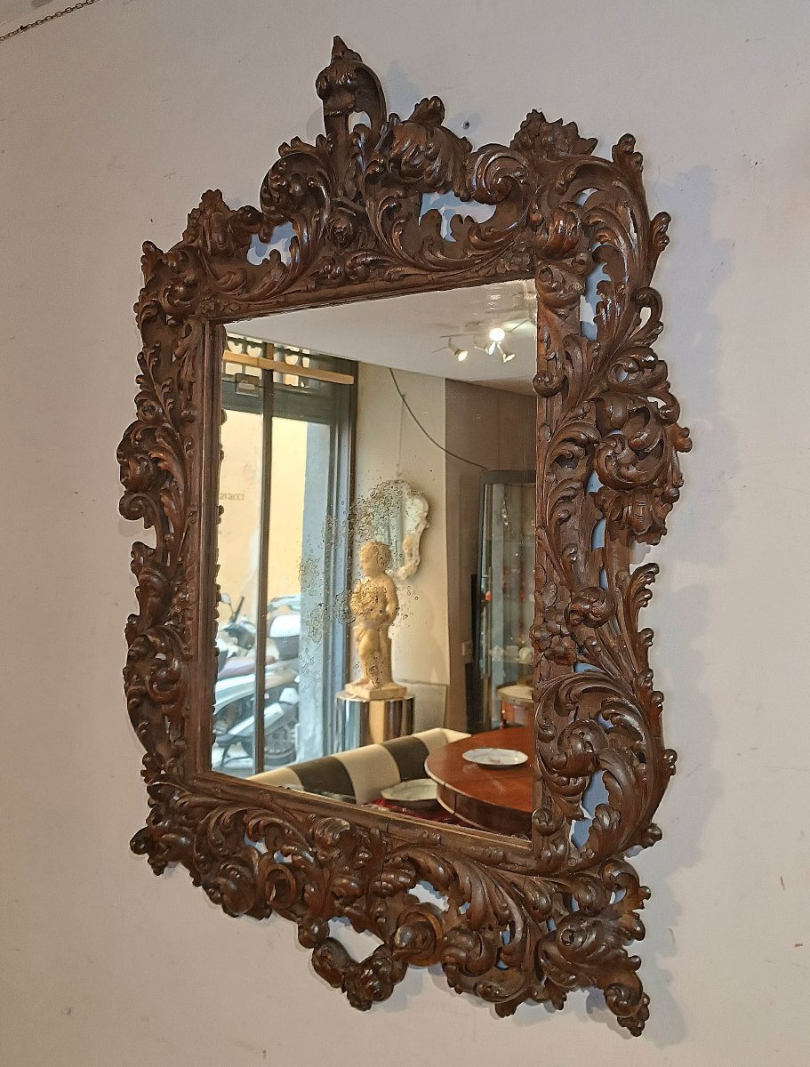 Late 17th Century Louis XIV Mirror In Walnut -photo-3