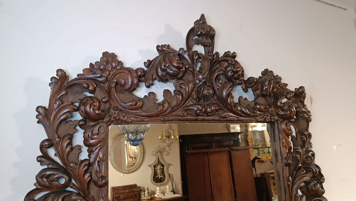 Late 17th Century Louis XIV Mirror In Walnut -photo-4