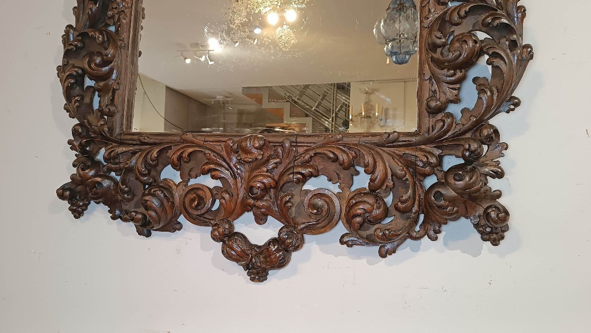 Late 17th Century Louis XIV Mirror In Walnut -photo-1