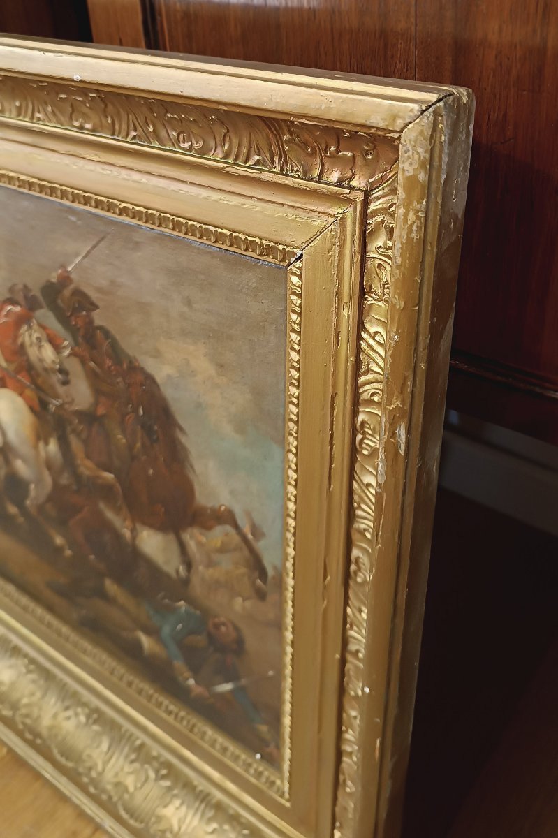 Late 18th Century Painting With A Battle Scene -photo-5