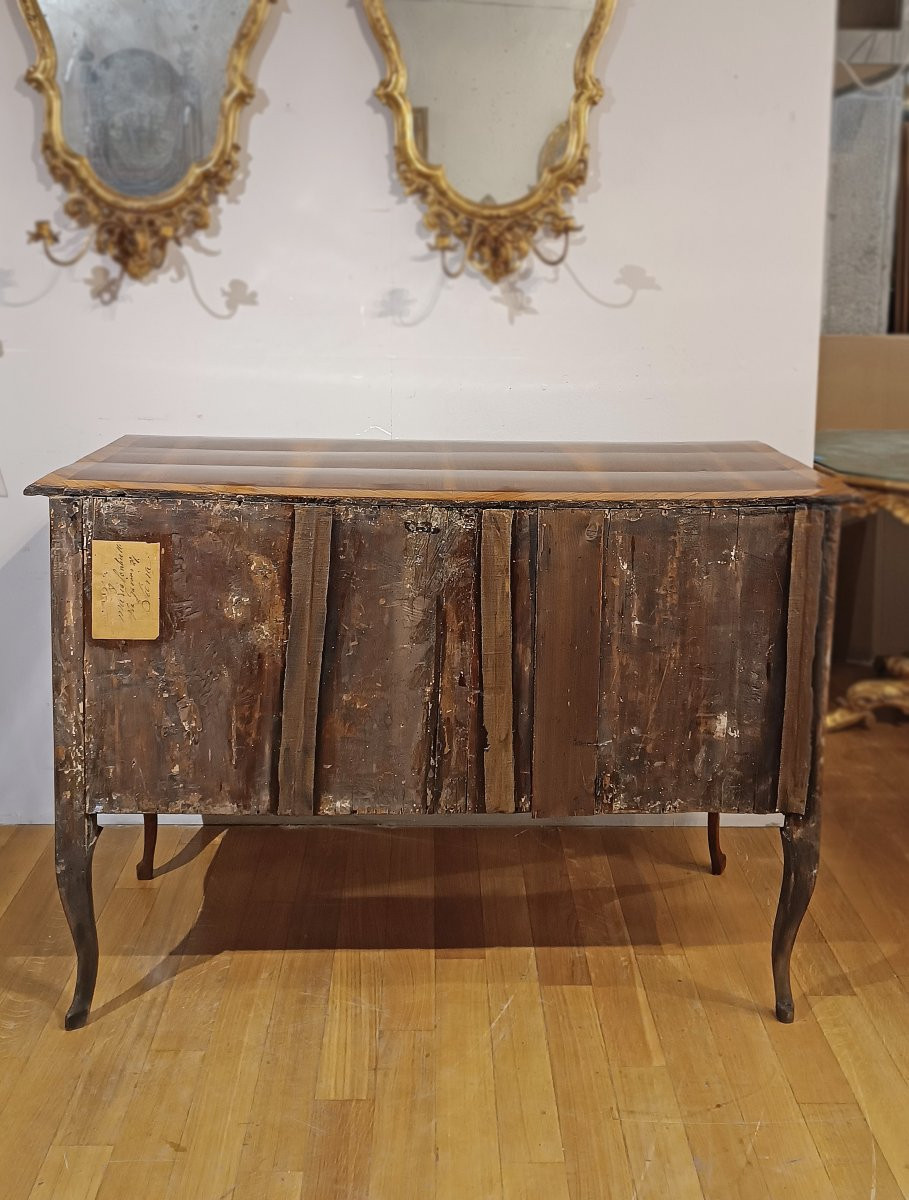 COMMODE PLAQUEE LOUIS XV MILIEU DU 18ème SIECLE-photo-4