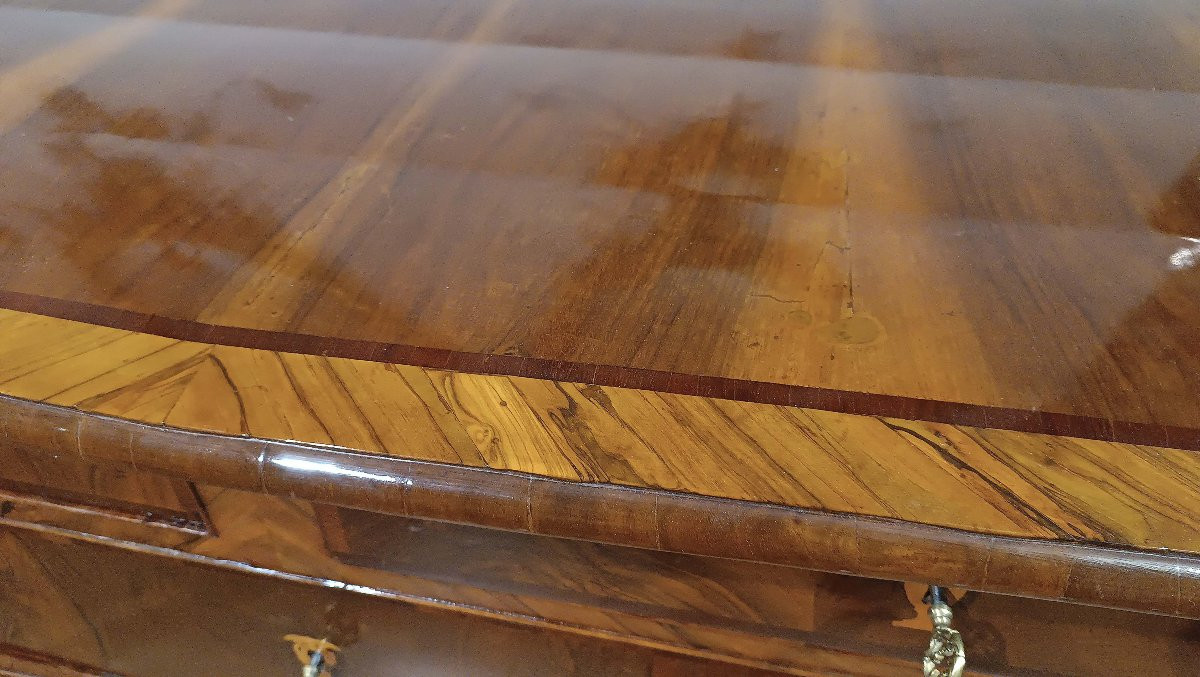 COMMODE PLAQUEE LOUIS XV MILIEU DU 18ème SIECLE-photo-3