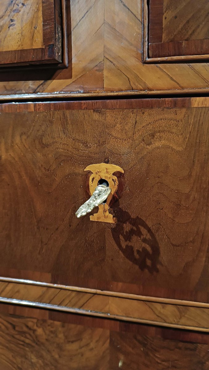 COMMODE PLAQUEE LOUIS XV MILIEU DU 18ème SIECLE-photo-4