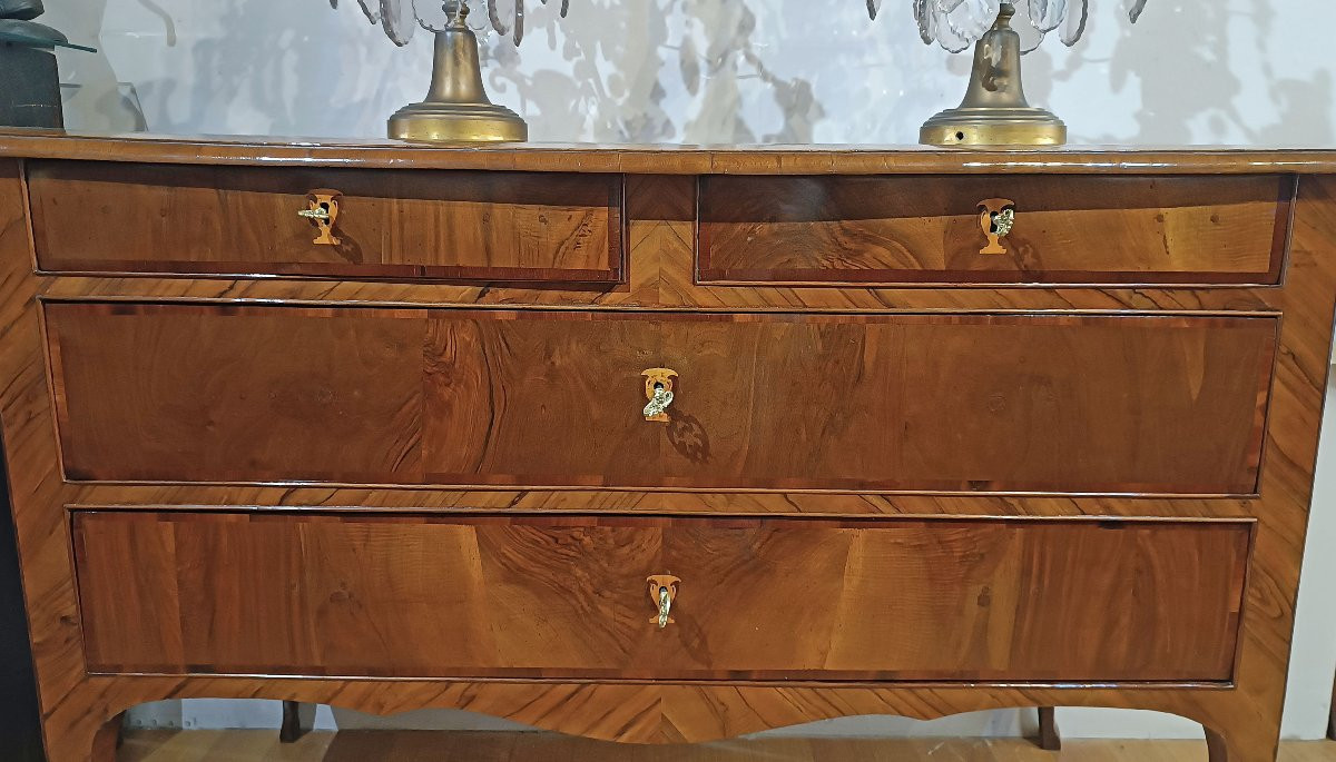 COMMODE PLAQUEE LOUIS XV MILIEU DU 18ème SIECLE-photo-5