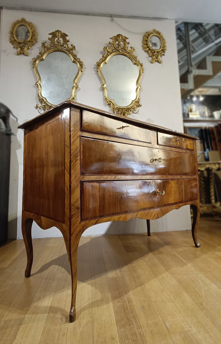 COMMODE PLAQUEE LOUIS XV MILIEU DU 18ème SIECLE-photo-7