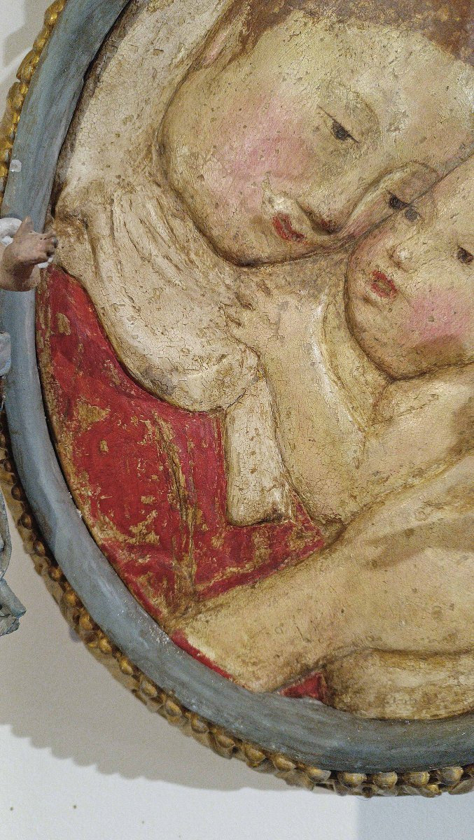 Late 16th Century Polychrome Stucco With Madonna And Child-photo-7