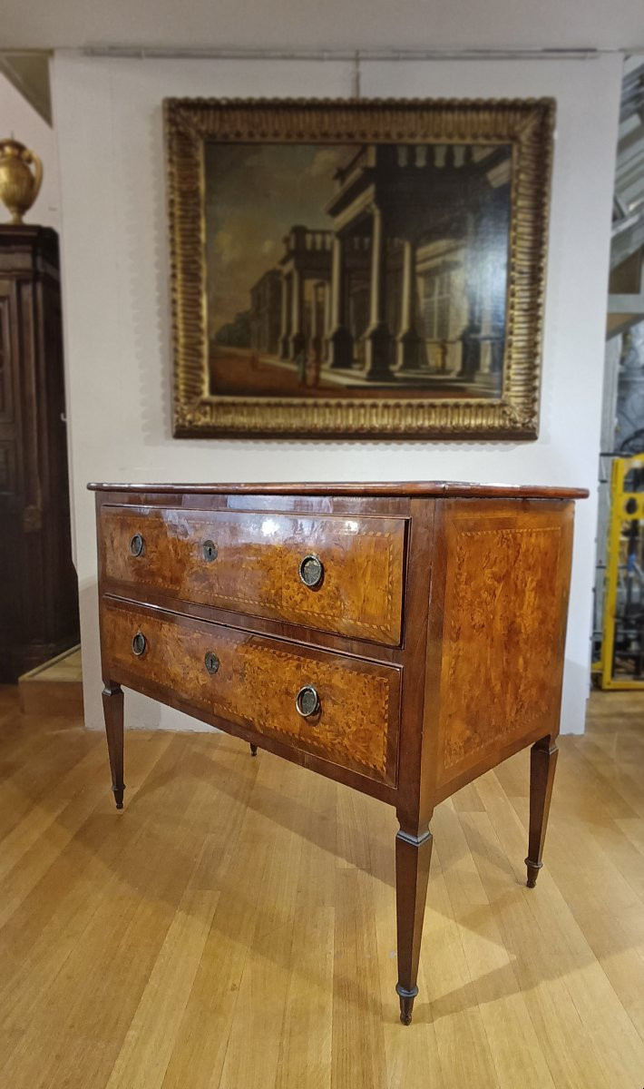 COMMODE LOUIS XVI EN PLACAGE SECONDE MOITIÉ DU 18ème SIÈCLE-photo-2