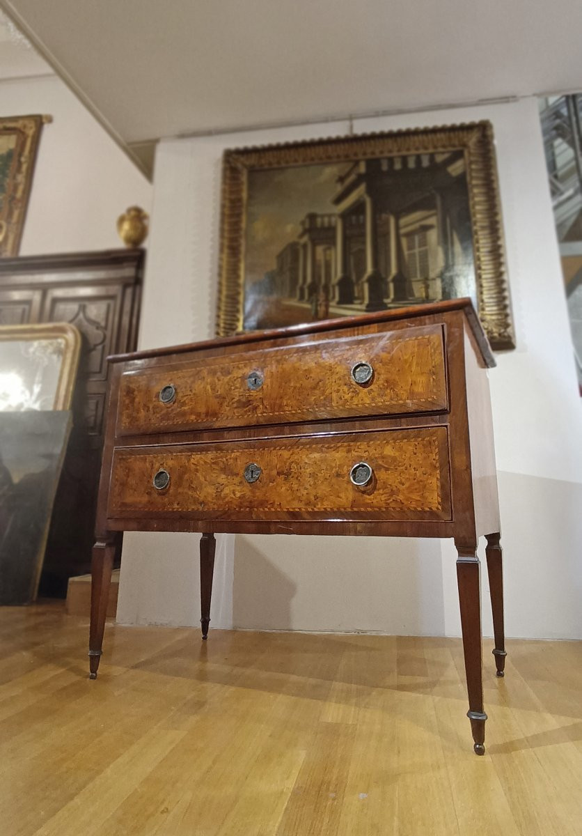 COMMODE LOUIS XVI EN PLACAGE SECONDE MOITIÉ DU 18ème SIÈCLE-photo-7