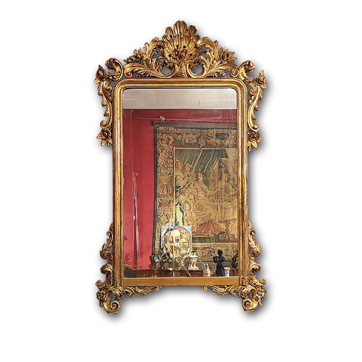 First Half Of The 19th Century Large Louis Philippe Gilded Mirror