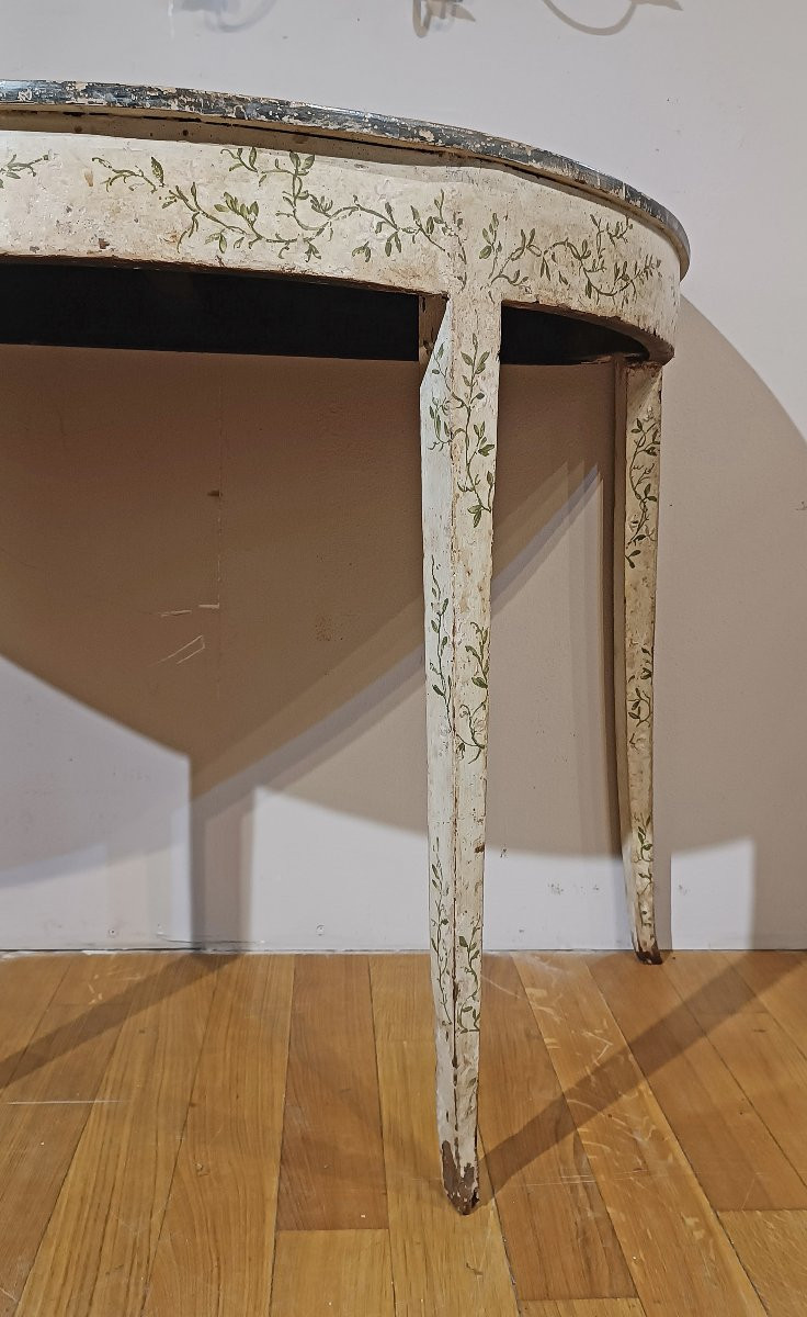 Late 18th Century Pair Of Neoclassical Painted Consolle Tables-photo-3