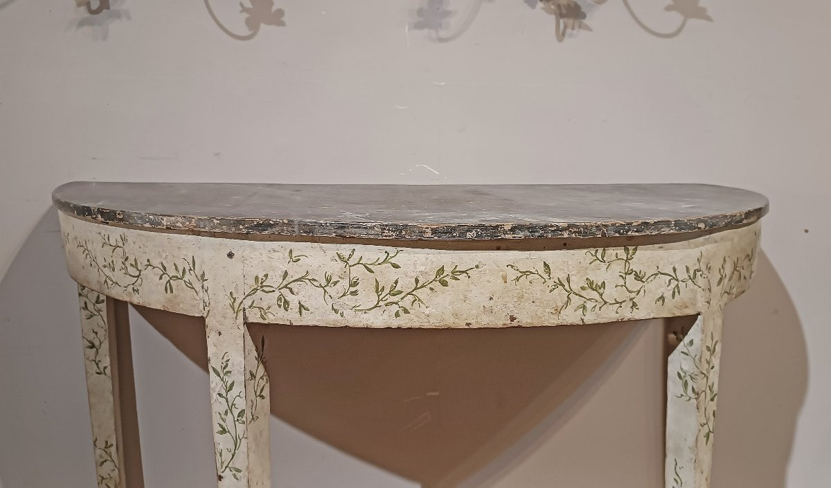 Late 18th Century Pair Of Neoclassical Painted Consolle Tables-photo-7